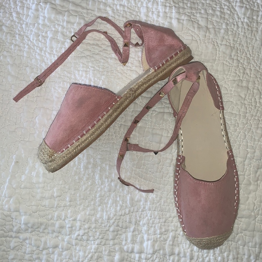 Espadrille Pink suede like Woman’s European Size 41/US Size 9
